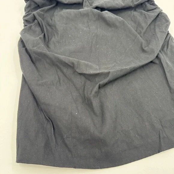 Anthropologie Black Strapless Dress Ruched Bodycon Mini Dress Size L - Picture 7 of 16